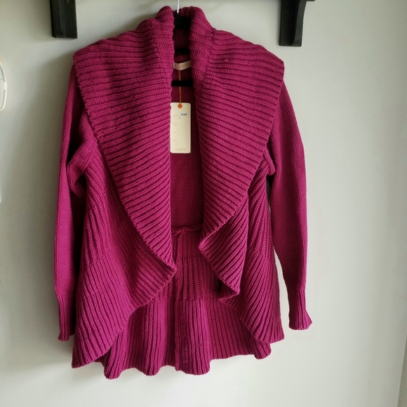 🧥 KNITTED WATERFALL LAPEL OPEN CARDIGAN - Picture 6 of 12